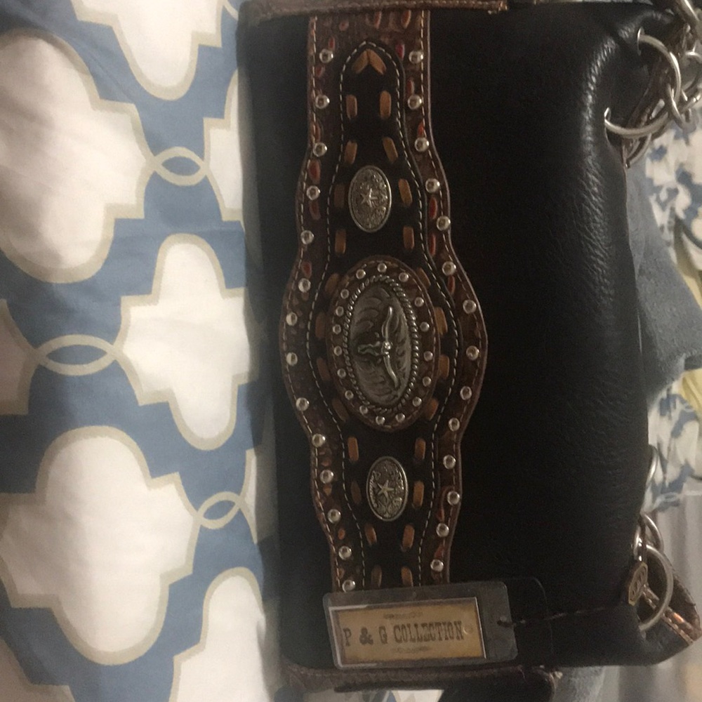 P & G COLLECTION WESTERN HANDBAG BROWN